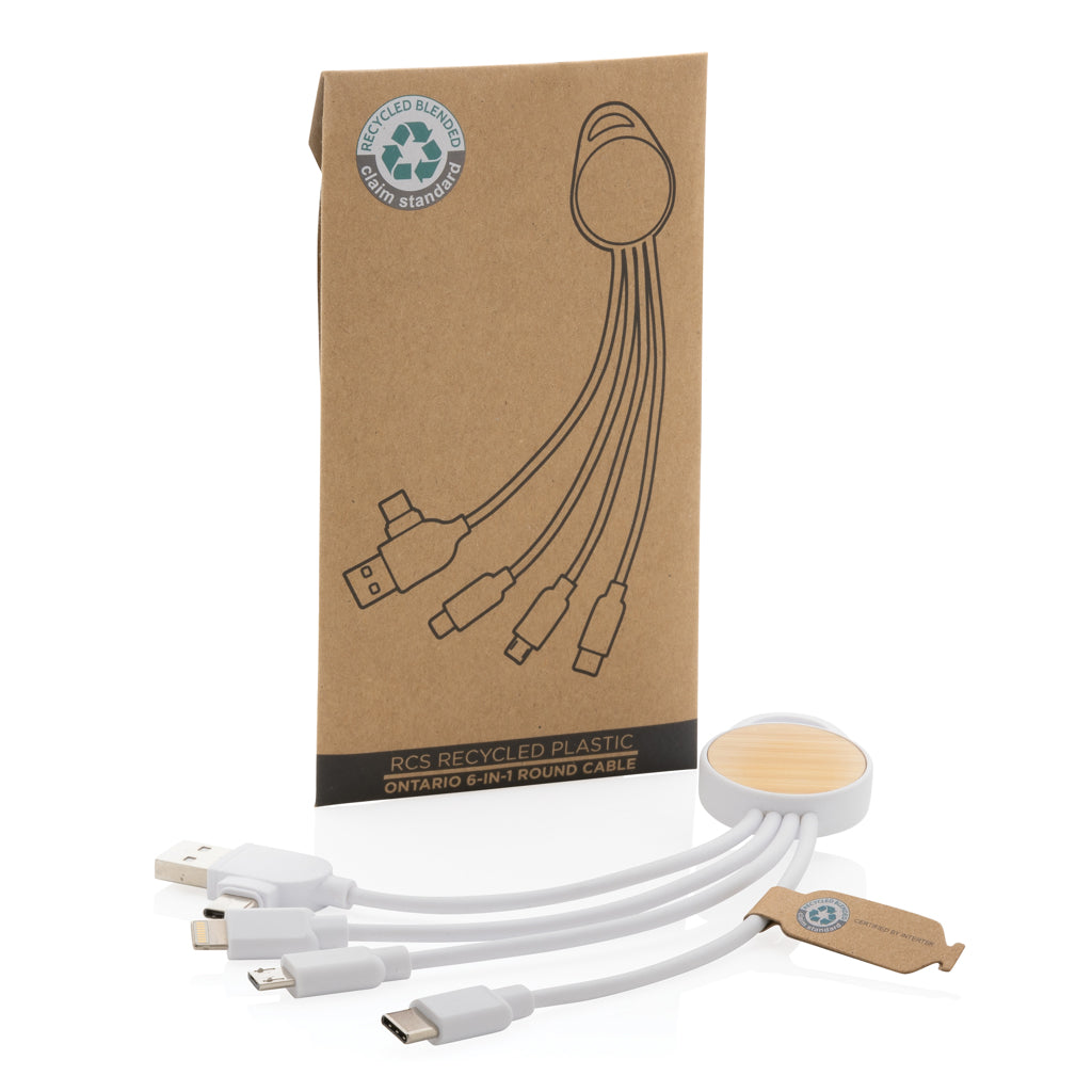 rundes Ontario 6-in-1 Kabel aus RCS recyceltem Kunststoff – Ansicht 2