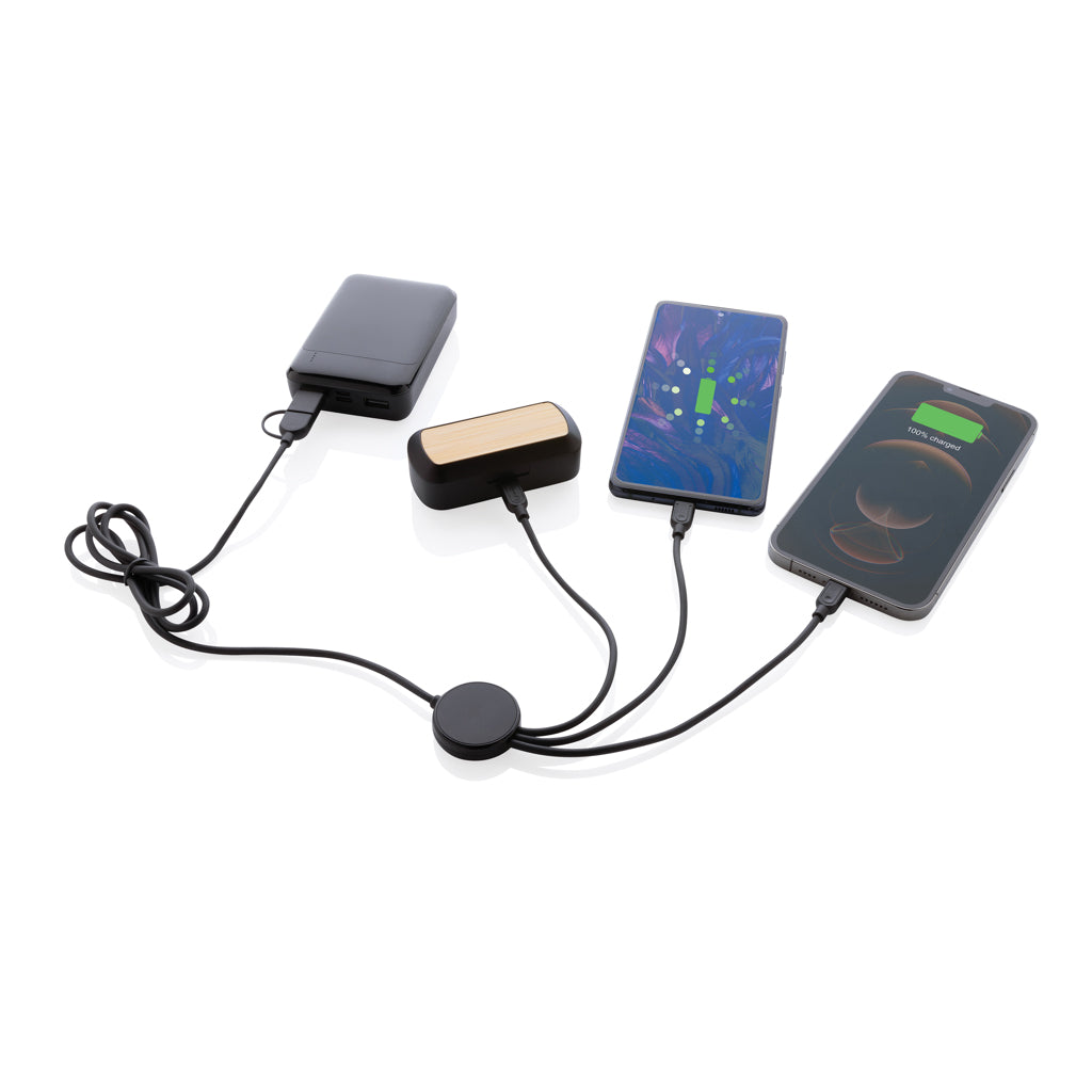 4-in-1 60W-Kabel aus RCS rec. TPE und recyceltem ABS – Ansicht 3