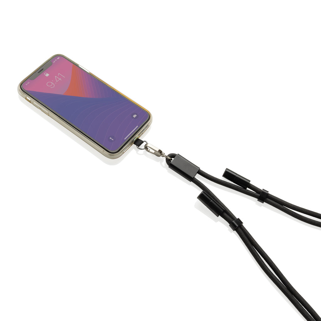 LoopAmp verstellbares 160cm 60W Telefonkabel aus RCS rPET – Ansicht 7