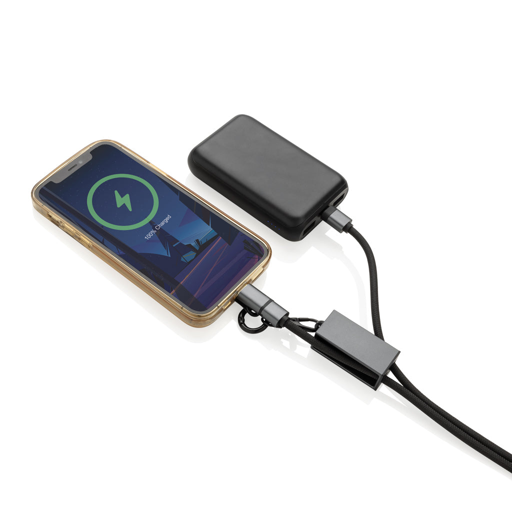Terra 60Wduales Ladekabel aus RCS recyceltem PET mit Lanyard – Ansicht 8