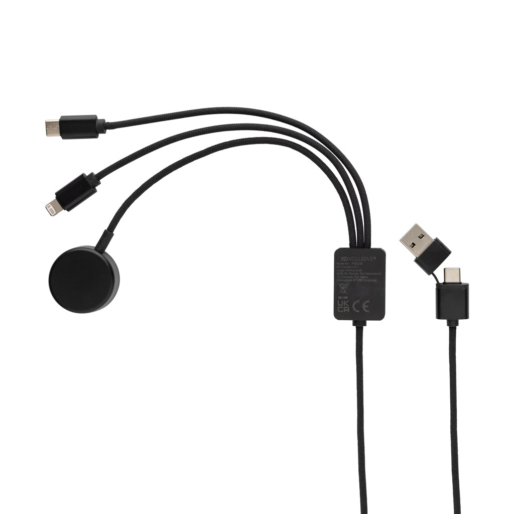 Terra RCS rPET 6-in-1-Ladekabel mit Uhrenladegerät – Ansicht 5