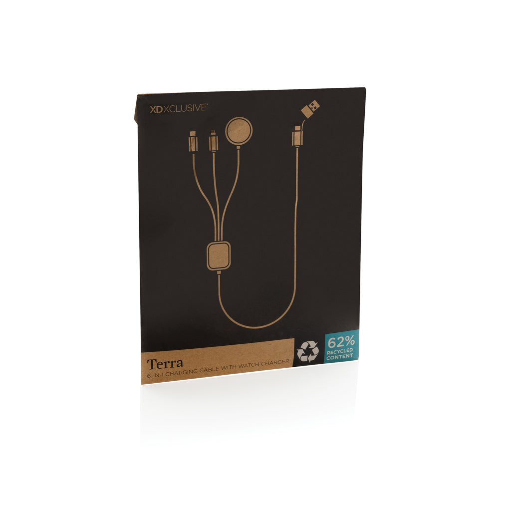Terra RCS rPET 6-in-1-Ladekabel mit Uhrenladegerät – Ansicht 8