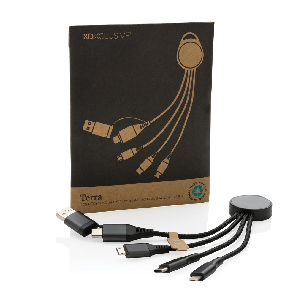 Terra 6-in-1-Ladekabel aus RCS recyceltem Aluminium – Ansicht 2