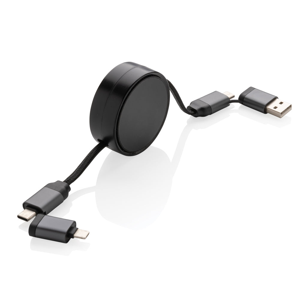Terra aufrollbares 6-in-1 60W-Kabel aus RCS recyc. Aluminium – Ansicht 1