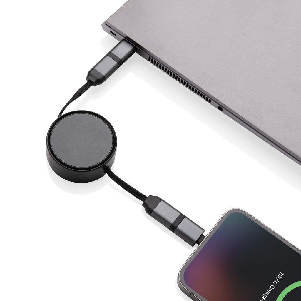 Terra aufrollbares 6-in-1 60W-Kabel aus RCS recyc. Aluminium – Ansicht 3