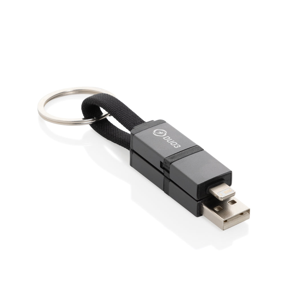 Terra 4-in-1 Schnellladekabel für den Schlüsselbund aus rAlu – Ansicht 6