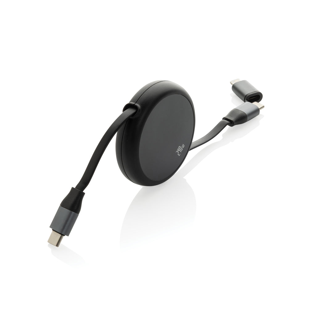 Terra ausziehbares 240W 2-in-1 Kabel aus RCS rec. Aluminium – Ansicht 1