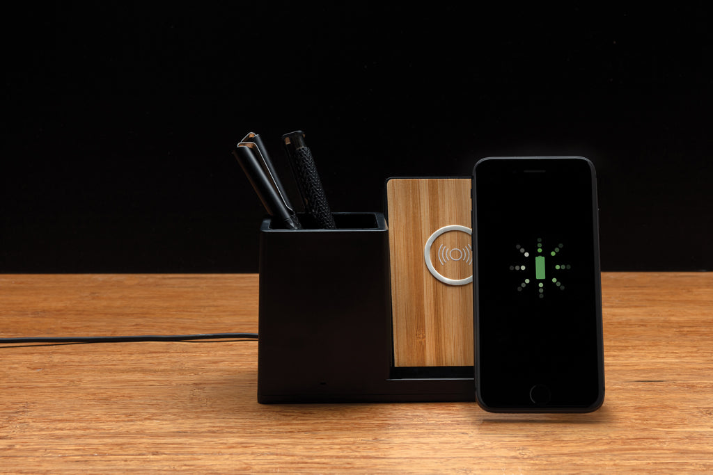 Ontario 10W Wireless Charger aus Bambus und RCS Kunststoff – Ansicht 8
