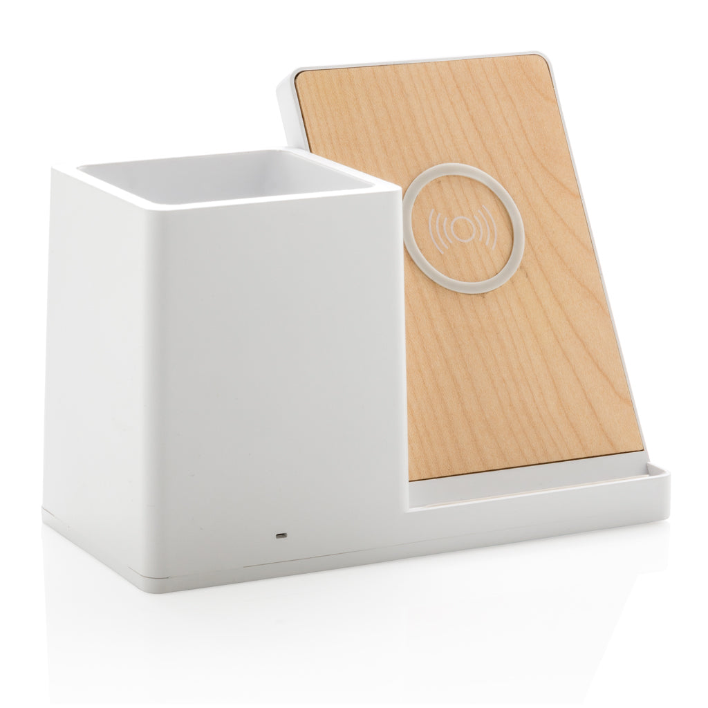 Ontario 10W Wireless Charger aus Bambus und RCS Kunststoff – Ansicht 2