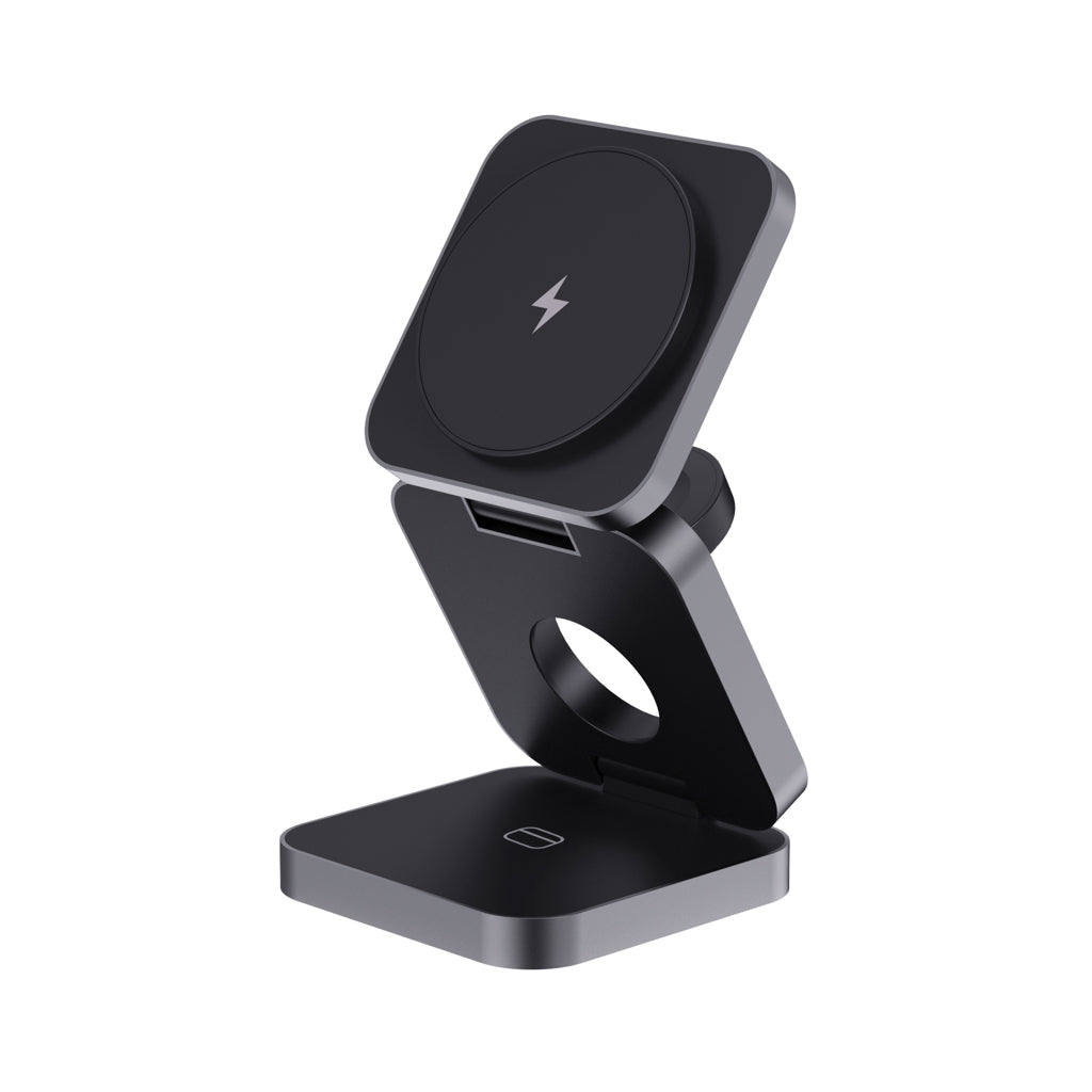 Terra faltbares 3-in-1 15W Charger aus RCS rec. Aluminium – Ansicht 2