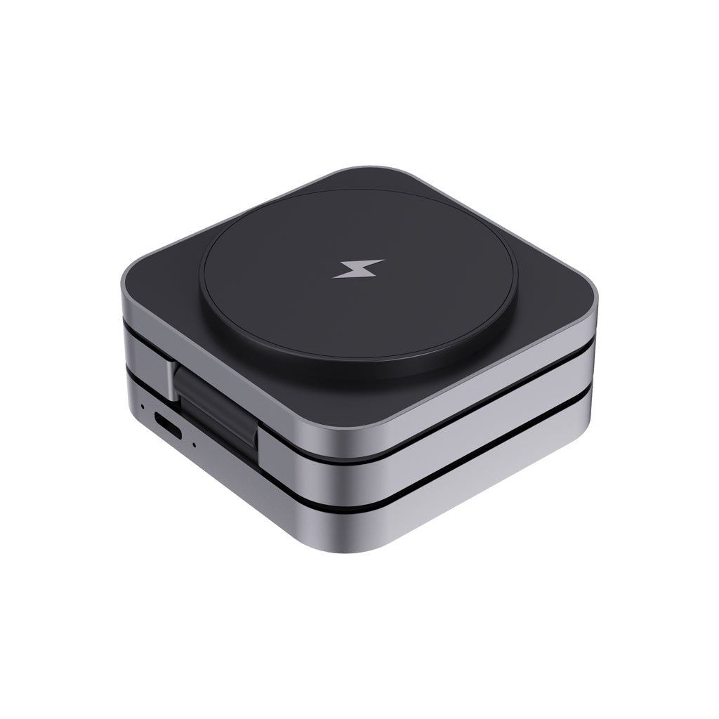 Terra faltbares 3-in-1 15W Charger aus RCS rec. Aluminium – Ansicht 3
