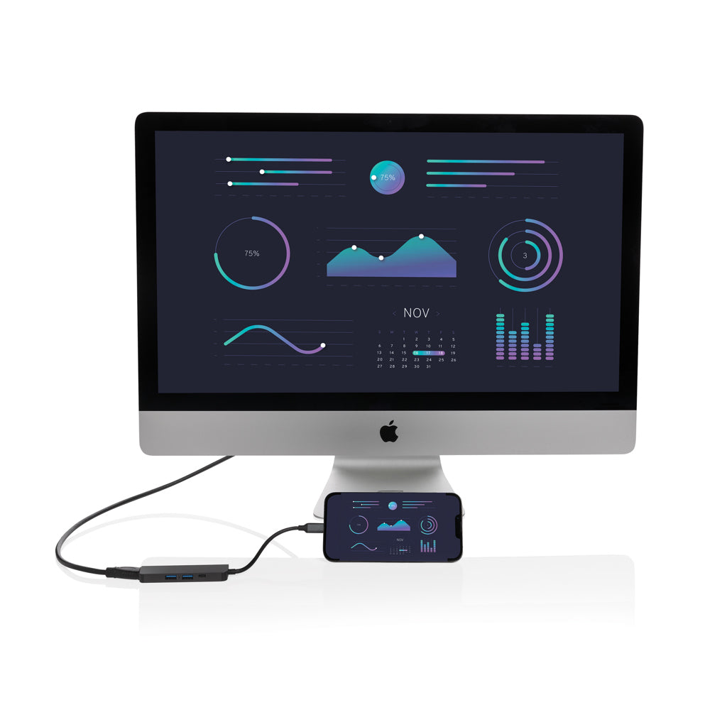 Terra Hub aus RCS recyceltem Aluminium mit HDMI-Input – Ansicht 5
