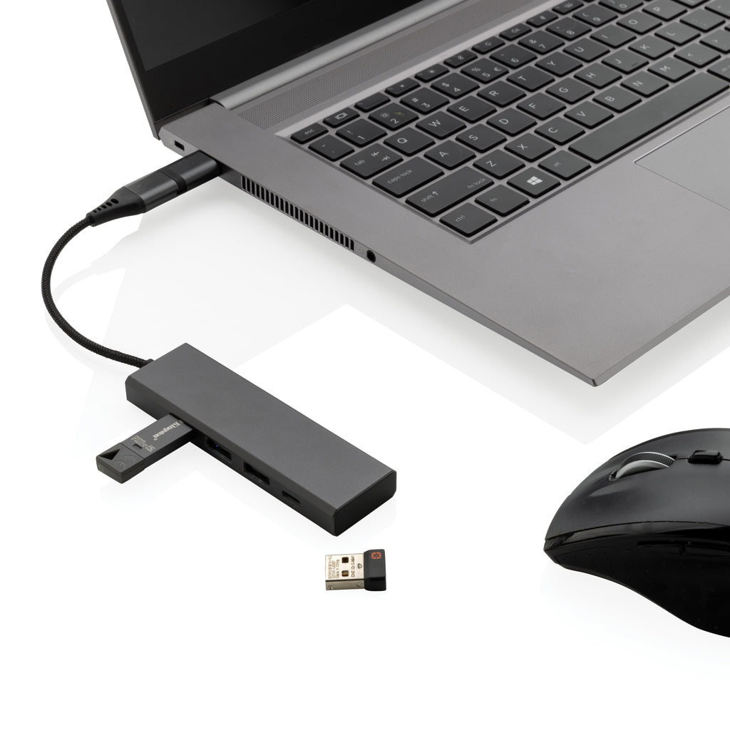 Terra Hub aus RCS recyceltem Aluminium mit 3 USB-Anschlüssen – Ansicht 2