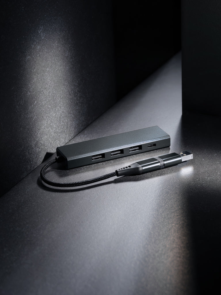Terra Hub aus RCS recyceltem Aluminium mit 3 USB-Anschlüssen – Ansicht 6