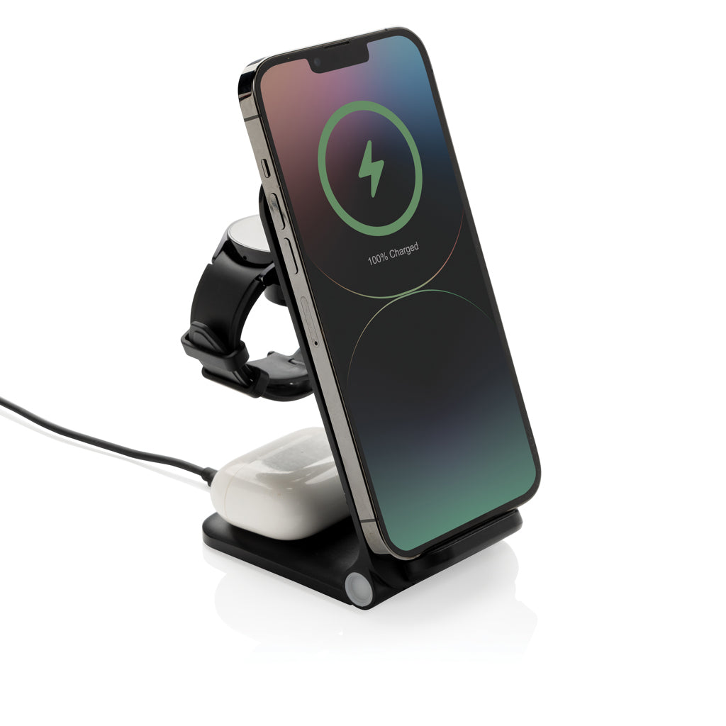 Powerpal 3-in-1 15W-Ladegerät aus RCS recyceltem Kunststoff – Ansicht 3