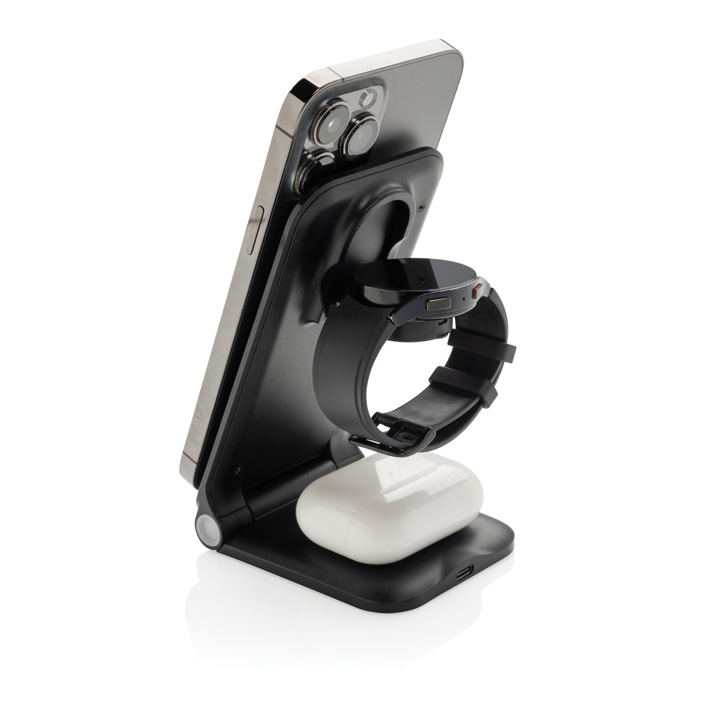 Powerpal 3-in-1 15W-Ladegerät aus RCS recyceltem Kunststoff – Ansicht 4