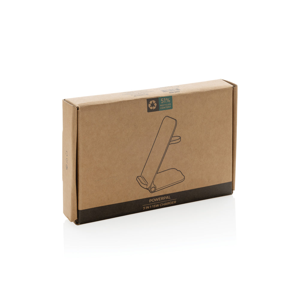 Powerpal 3-in-1 15W-Ladegerät aus RCS recyceltem Kunststoff – Ansicht 7