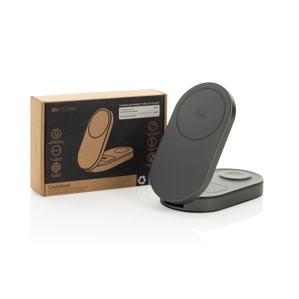 Quantum Ultra-Fast 3-in-1 25W faltbarer Wireless Charger – Ansicht 2