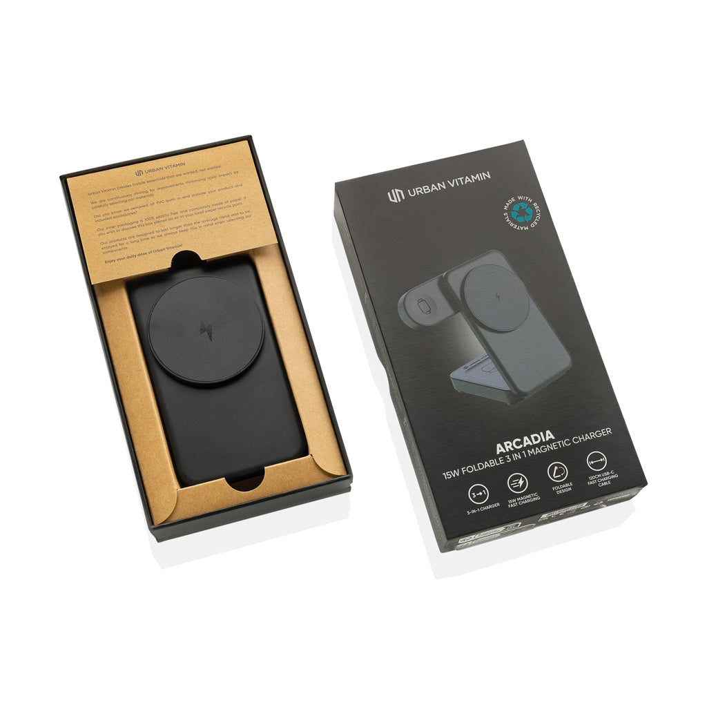 Urban Vitamin Arcadia 15W 3in1 Magnet-Charger aus RCS rABS – Ansicht 4