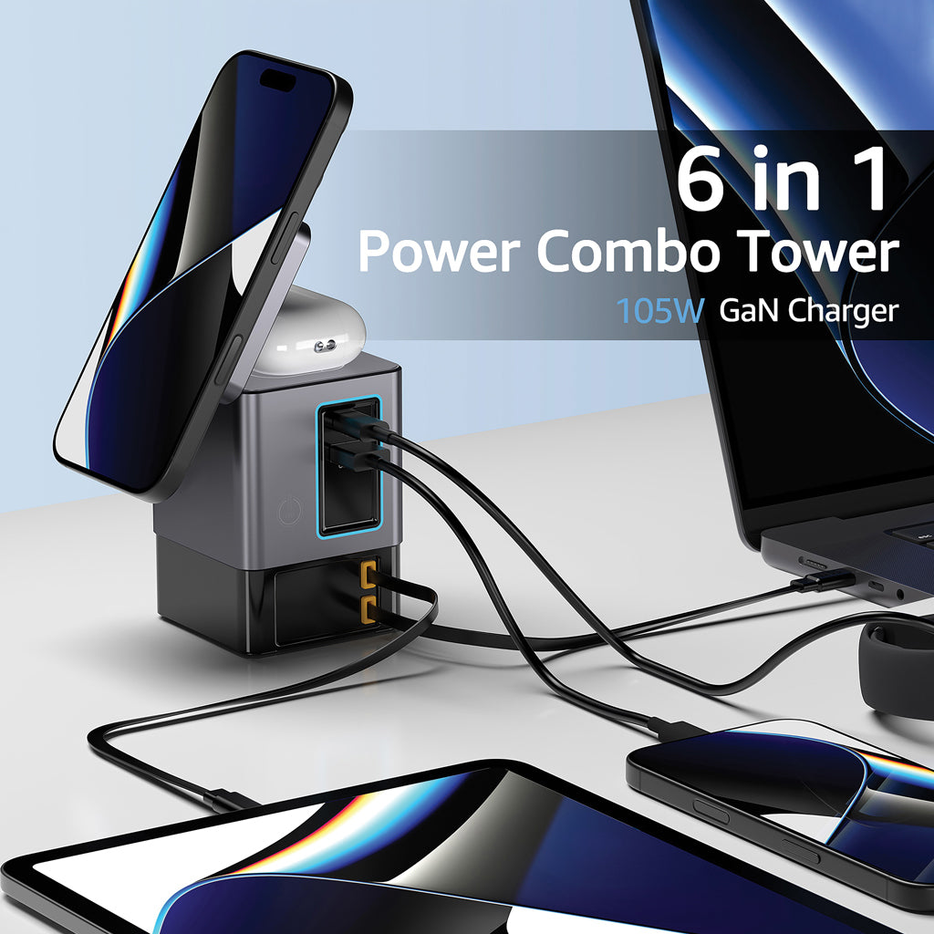 Urban Vitamin Sacramento 105W GaN Charger mit einz. Kabeln – Ansicht 4