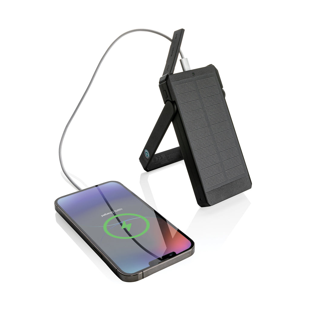 Skywave 10000mAh Solarpowerbank aus RCS recycelt. Kunststoff – Ansicht 2