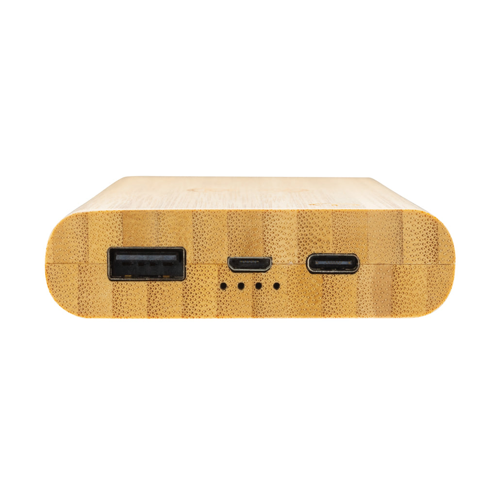 8.000mAh Bambus-Wireless-Powerbank – Ansicht 5