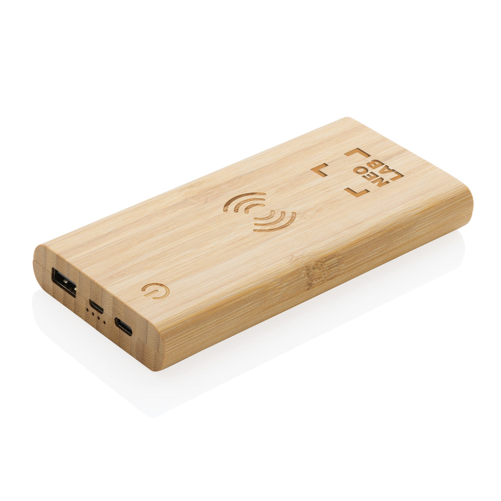 8.000mAh Bambus-Wireless-Powerbank – Ansicht 6