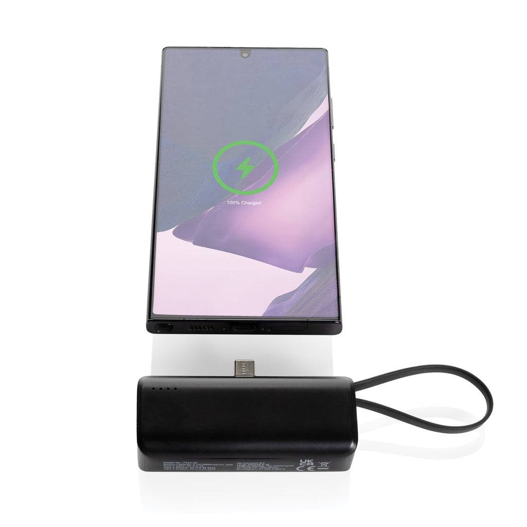Powerlink 3000mah Powerbank aus RCS rPlastic mit USB-C Kabel – Ansicht 2