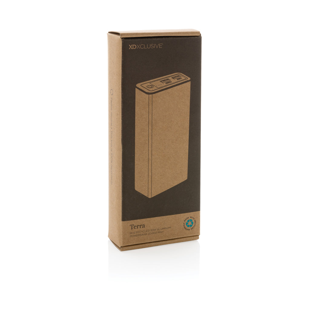 Terra 20.000mAh 20W Powerbank aus RCS recyceltem Aluminium – Ansicht 6
