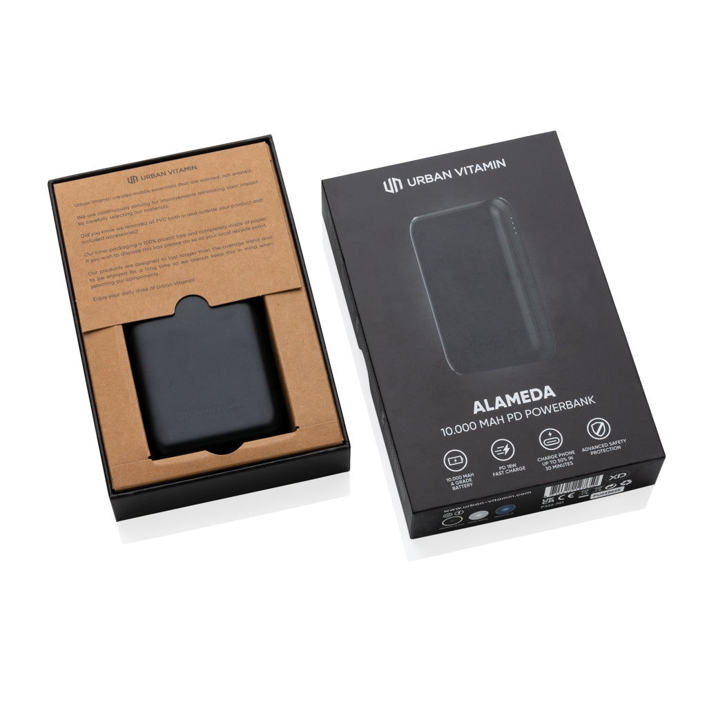 Urban Vitamin Alameda 10.000mAh 18W PD Powerbank als Werbeartikel mit Logo