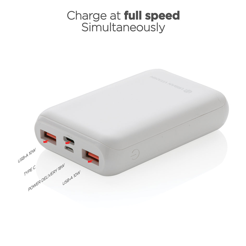Urban Vitamin Alameda 10.000mAh 18W PD Powerbank als Werbeartikel mit Logo