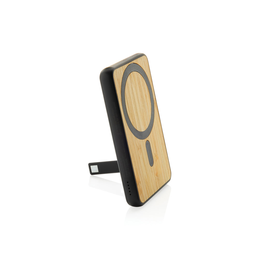 Zen 5000mAh 5W magnetische Bambus-Powerbank aus RCS rPlastik – Ansicht 3