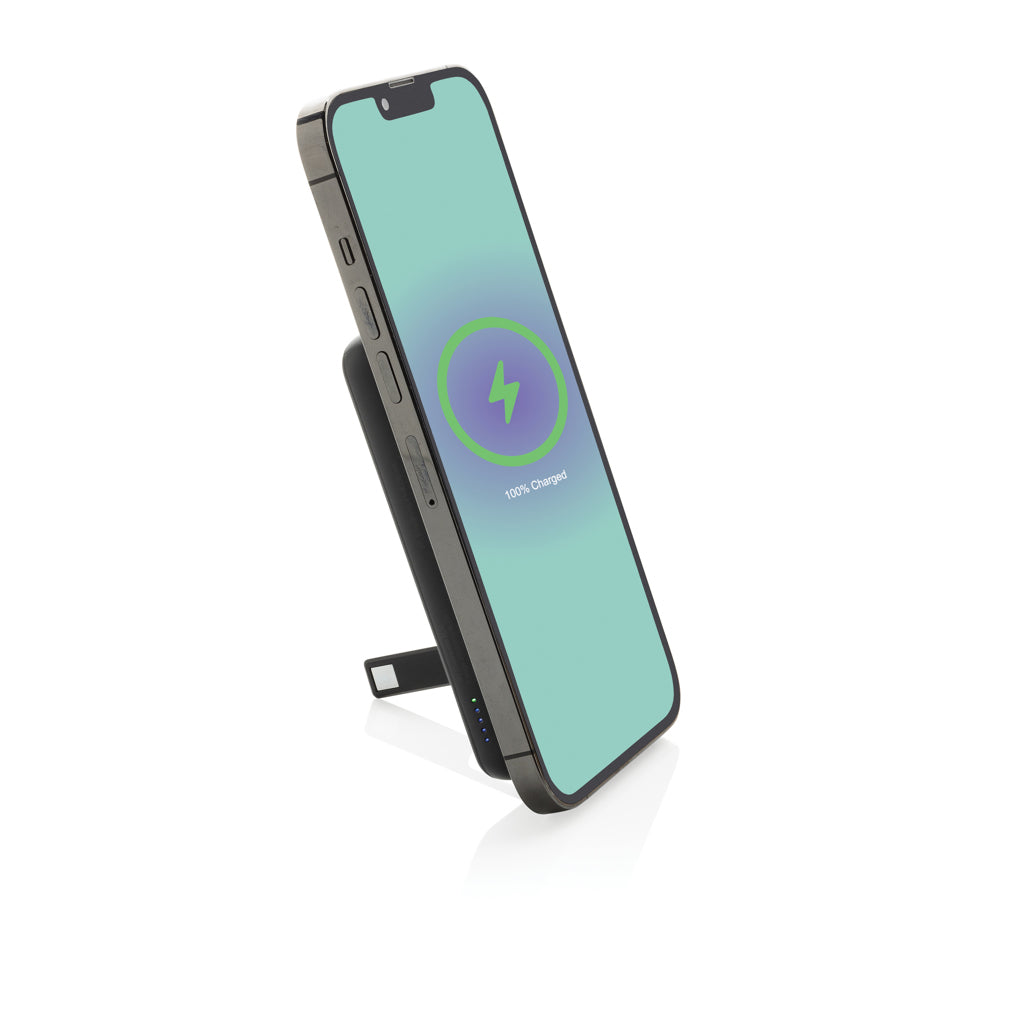 Zen 5000mAh 5W magnetische Bambus-Powerbank aus RCS rPlastik – Ansicht 4