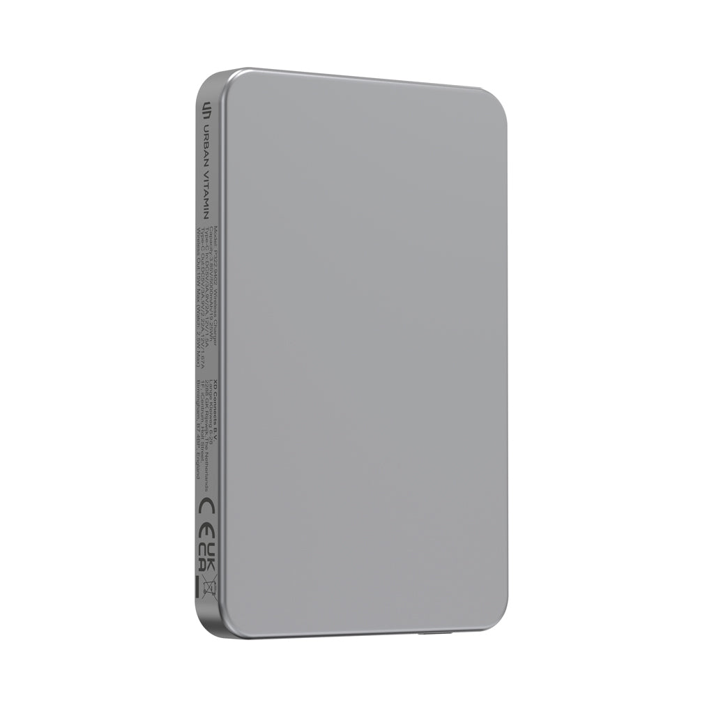 Urban Vitamin Marin 5.000mAh magnet. 15W Wireless Powerbank als Werbeartikel mit Logo