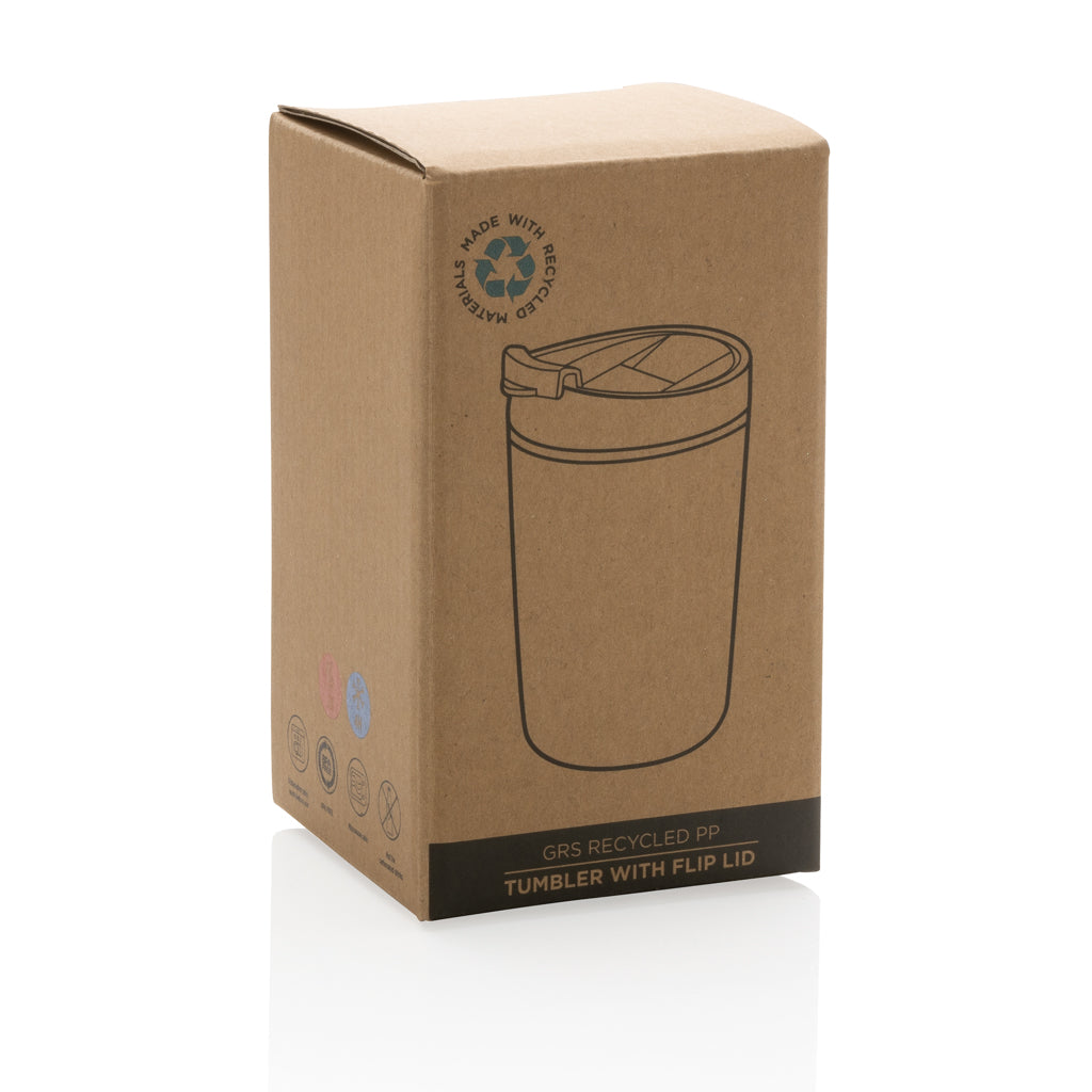 GRS recycelter PP-Becher mit Flip-Deckel – Ansicht 3