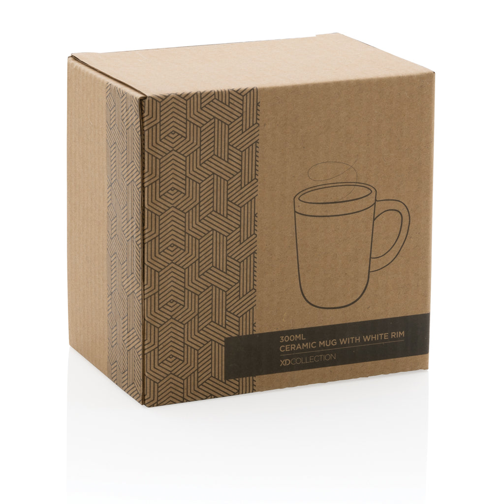 Keramiktasse mit weißem Rand, 300ml – Ansicht 8