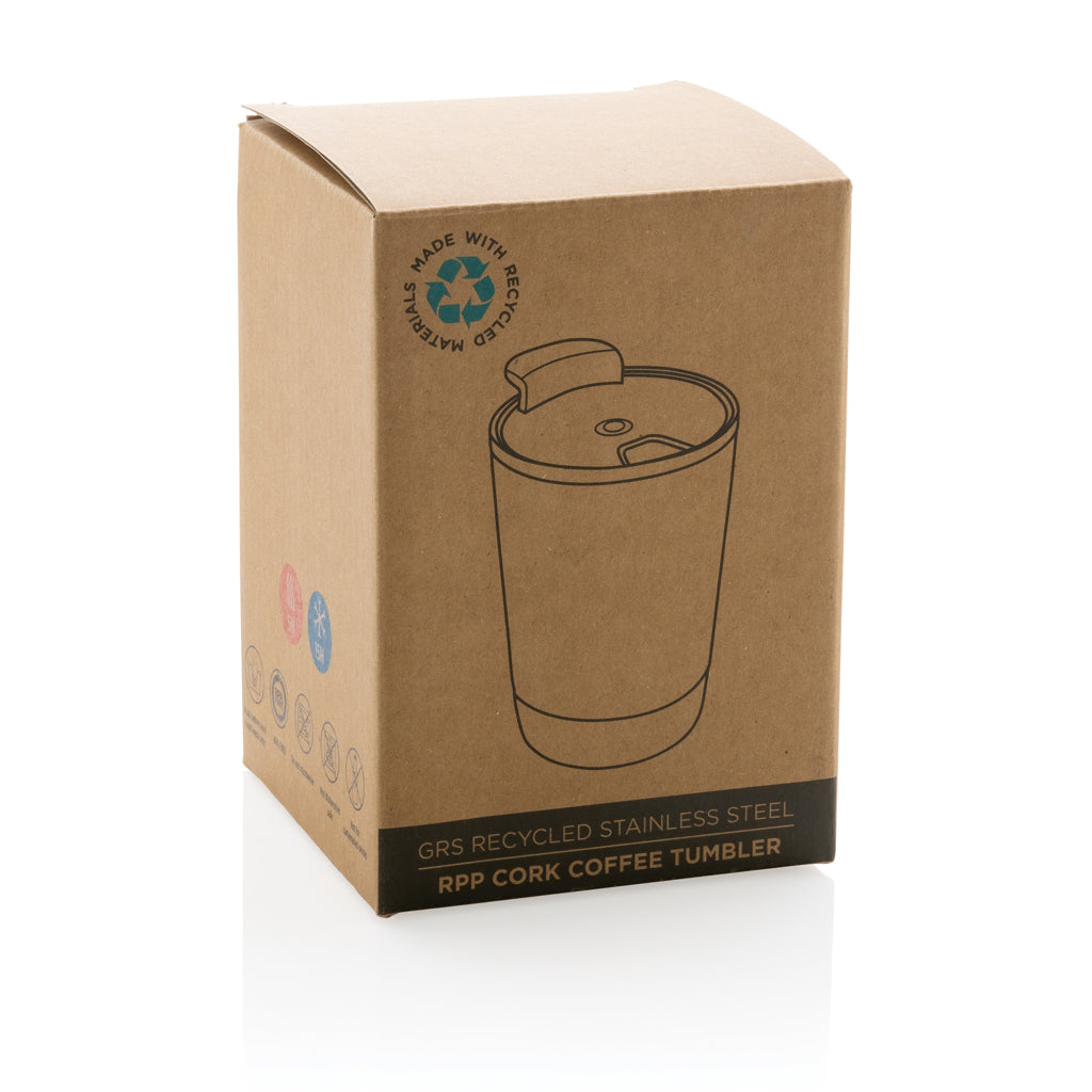 RCS recycelter Edelstahl-Kaffeebecher mit Kork – Ansicht 5