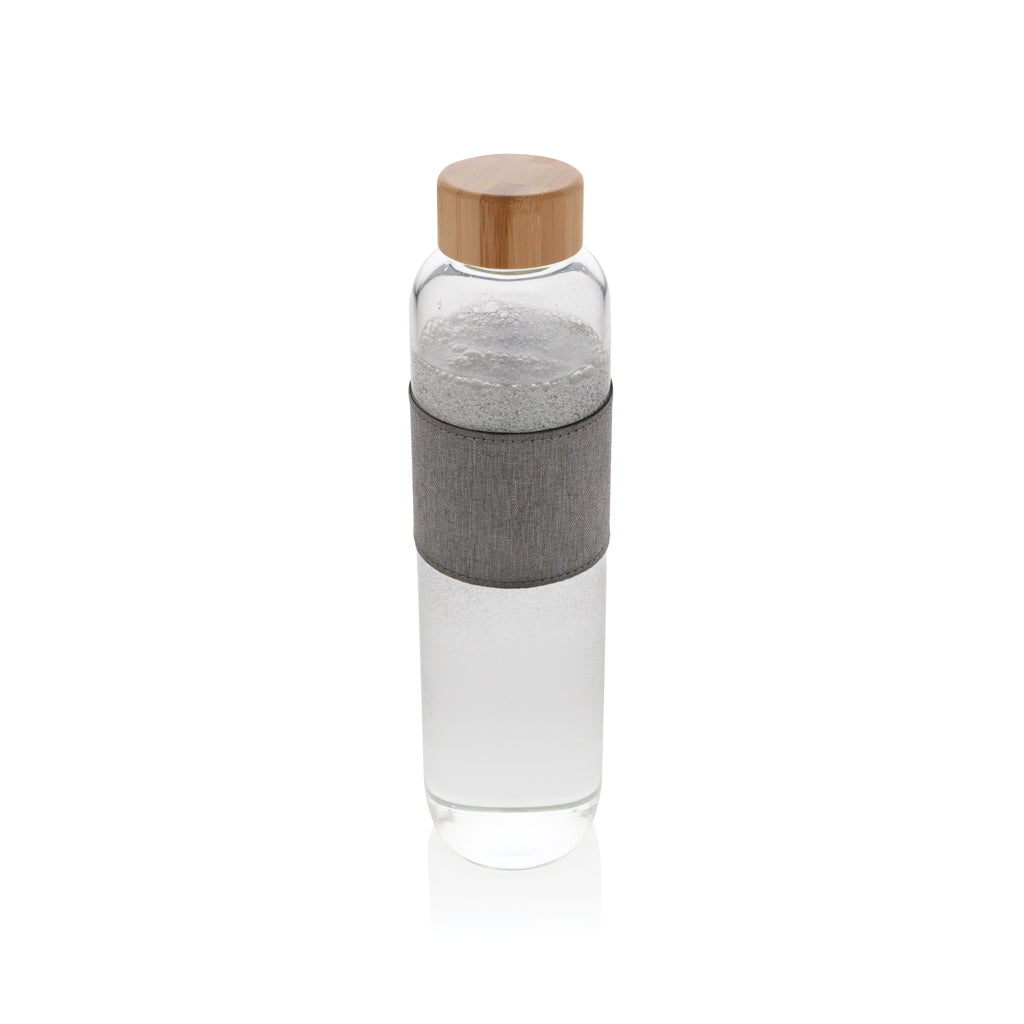 Impact Borosilikat-Glasflasche mit Bambusdeckel – Ansicht 1