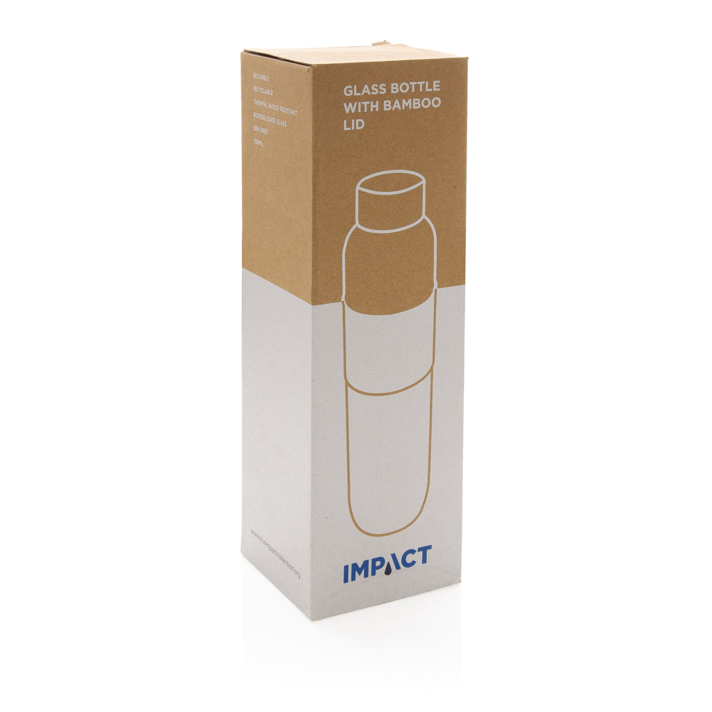Impact Borosilikat-Glasflasche mit Bambusdeckel – Ansicht 4