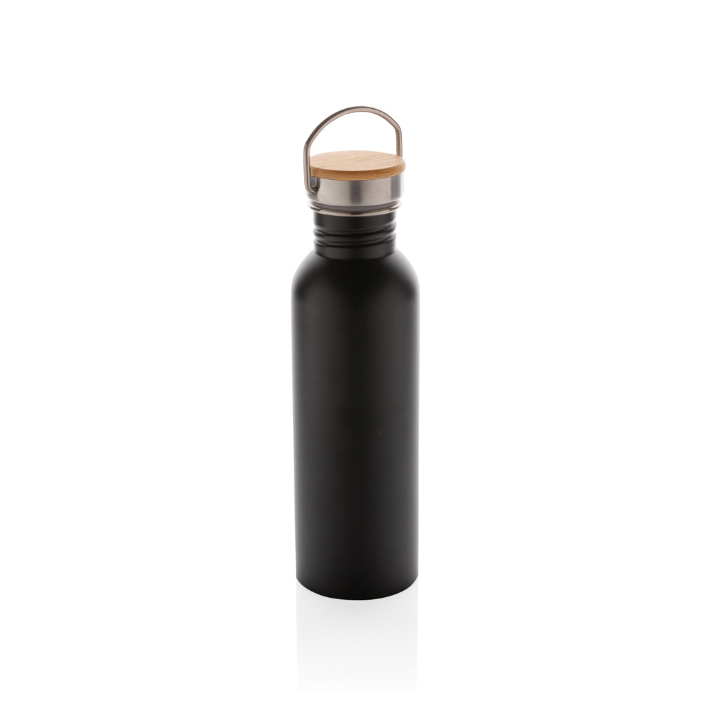 Moderne Stainless-Steel Flasche mit Bambusdeckel – Ansicht 3