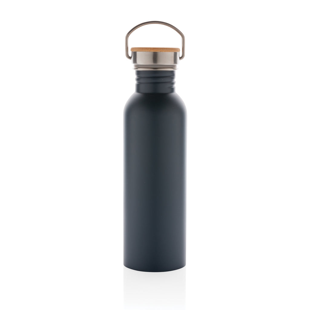 Moderne Stainless-Steel Flasche mit Bambusdeckel – Ansicht 5