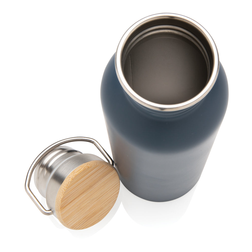 Moderne Stainless-Steel Flasche mit Bambusdeckel – Ansicht 7
