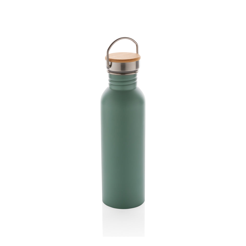 Moderne Stainless-Steel Flasche mit Bambusdeckel – Ansicht 2