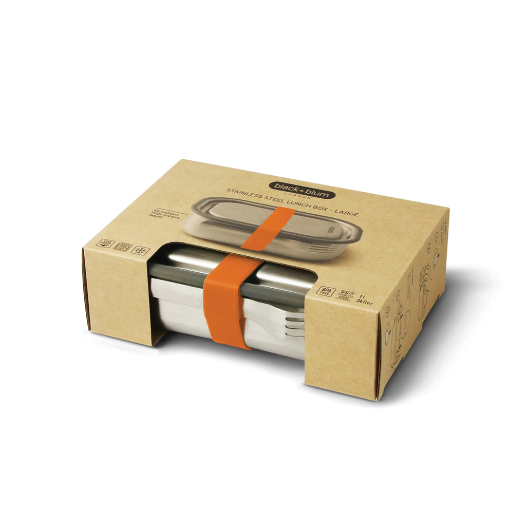 Black+Blum Stainless Steel Lunch Box groß als Werbeartikel mit Logo