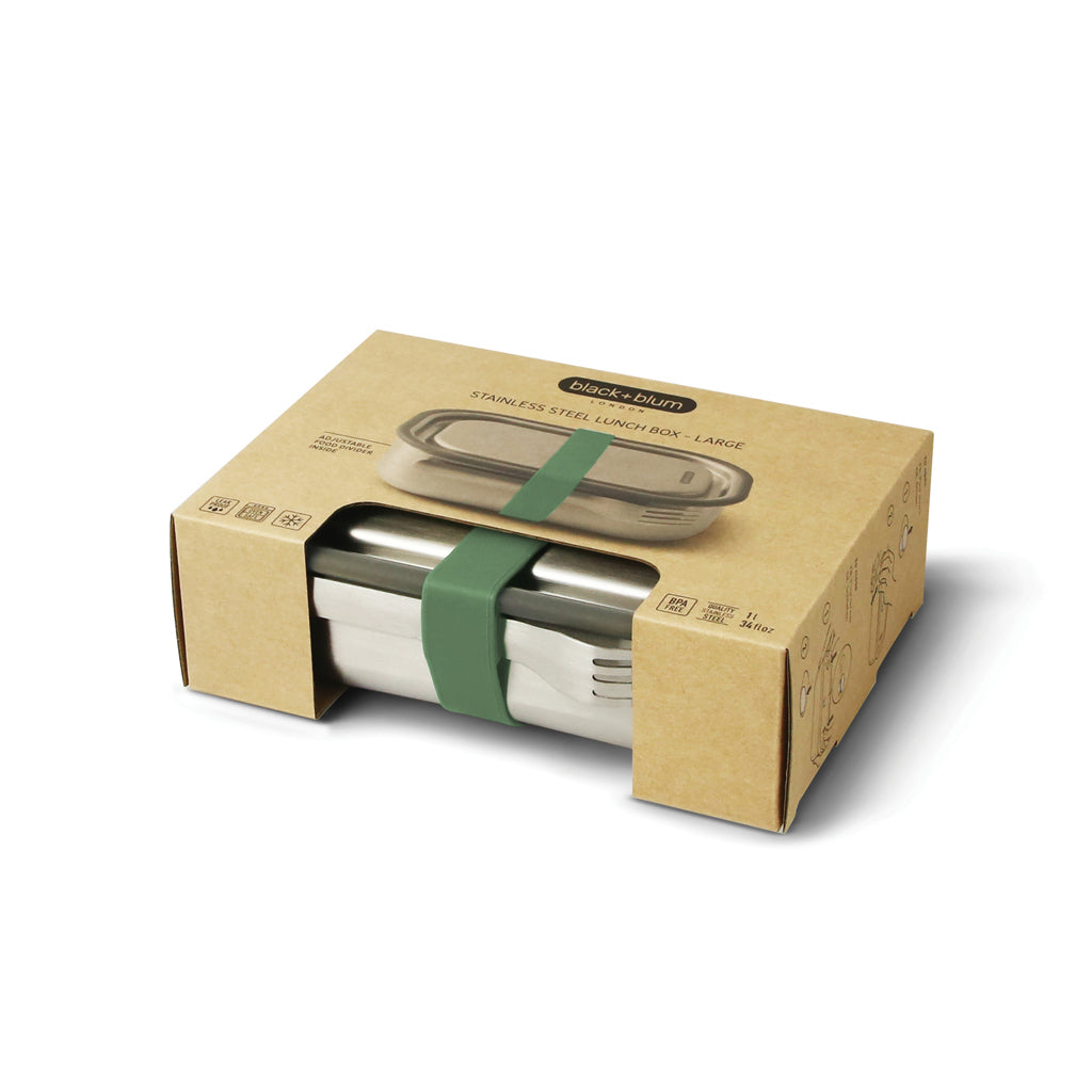 Black+Blum Stainless Steel Lunch Box groß als Werbeartikel mit Logo