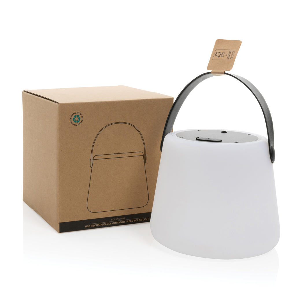 SolarGlow Außenleuchte aus RCS rec. Kunststoff mit USB-Lampe – Ansicht 5