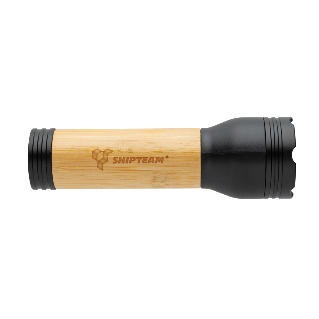 Lucid 3W Taschenlampe aus RCS recycelt. Kunststoff & Bambus – Ansicht 5