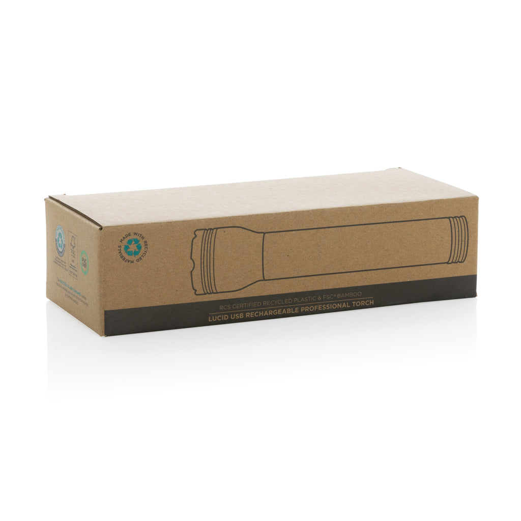Lucid 5W Taschenlampe aus RCS recyceltem Kunststoff & Bambus – Ansicht 4