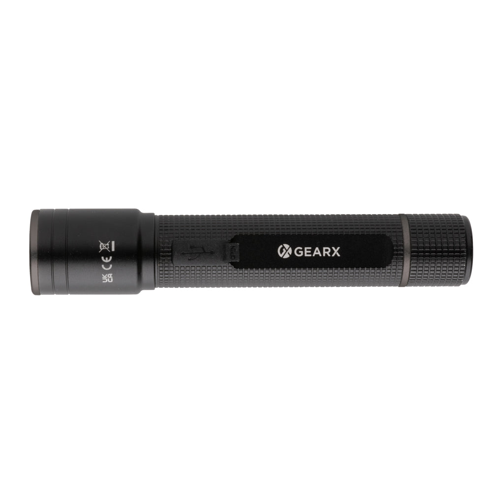 GearX Taschenlampe aus RCS recycelt. Aluminium mit USB-Akku – Ansicht 2
