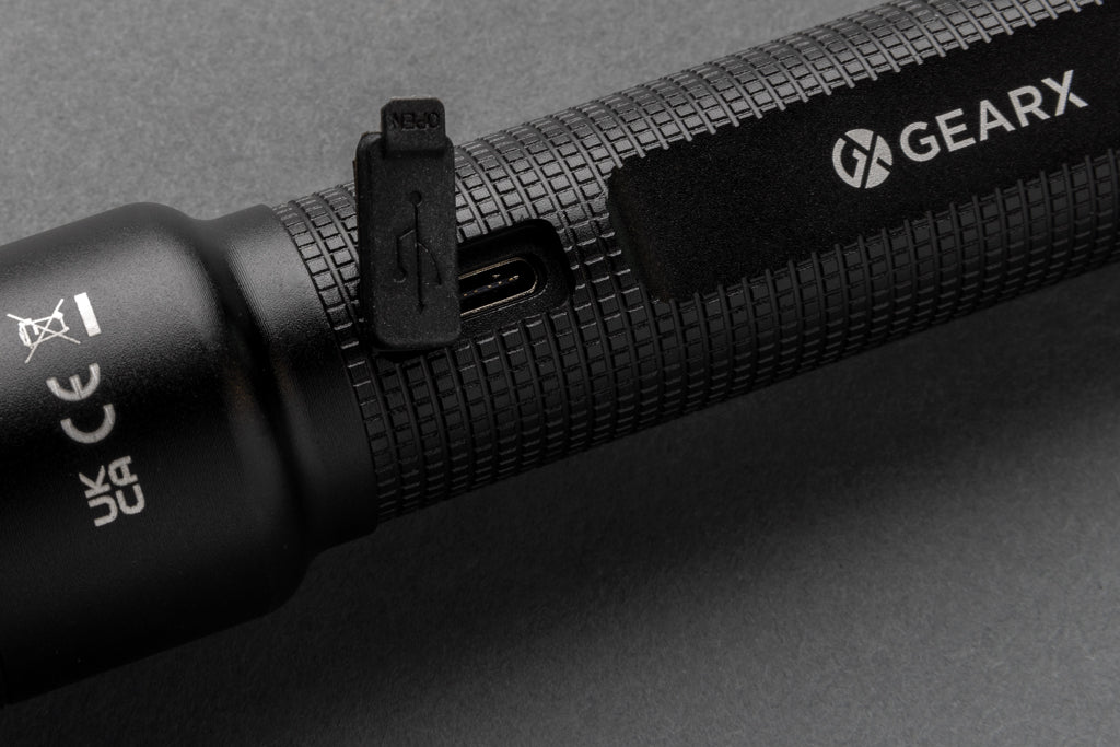 GearX Große Gear X Taschenlampe aus RCS recycelt. Alu mit USB-Akku – Ansicht 7